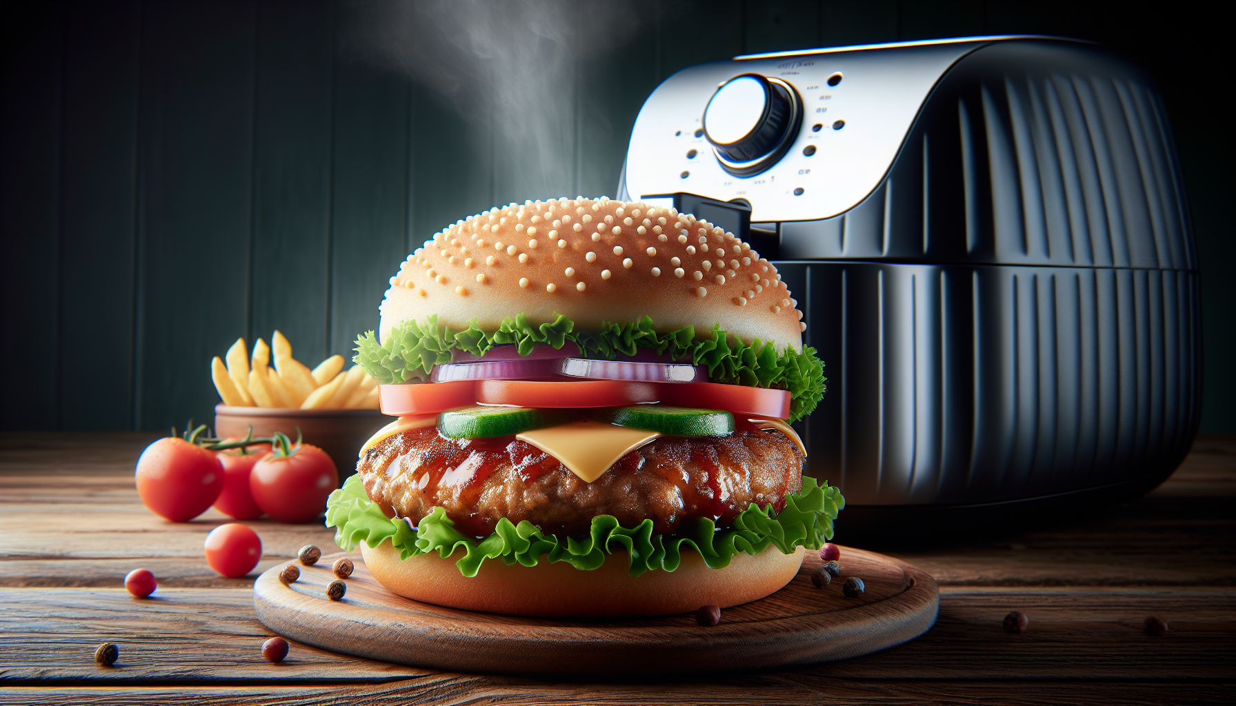 hamburger in friggitrice ad aria